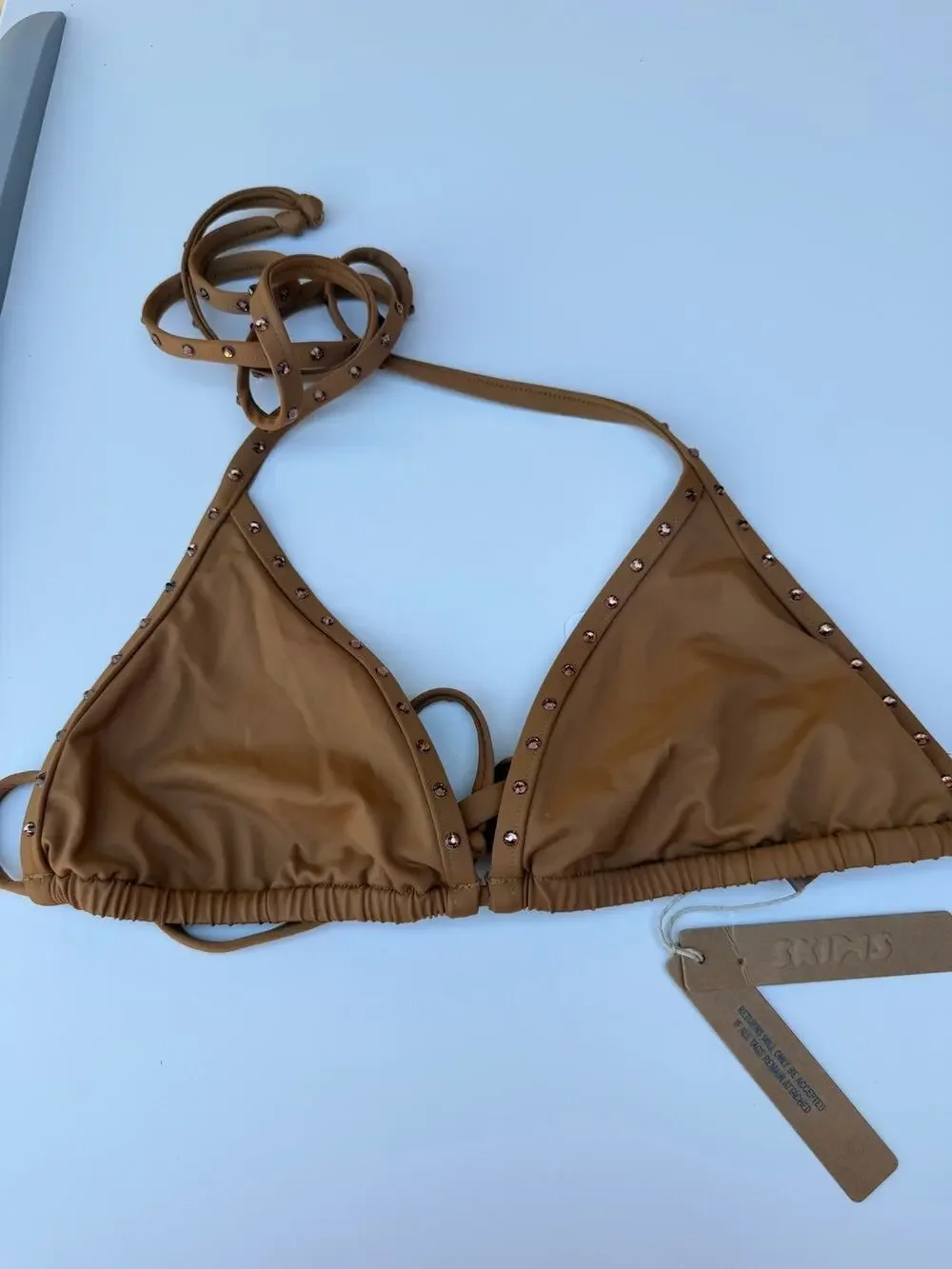 Skims Bikini Top Brown Size L NWT